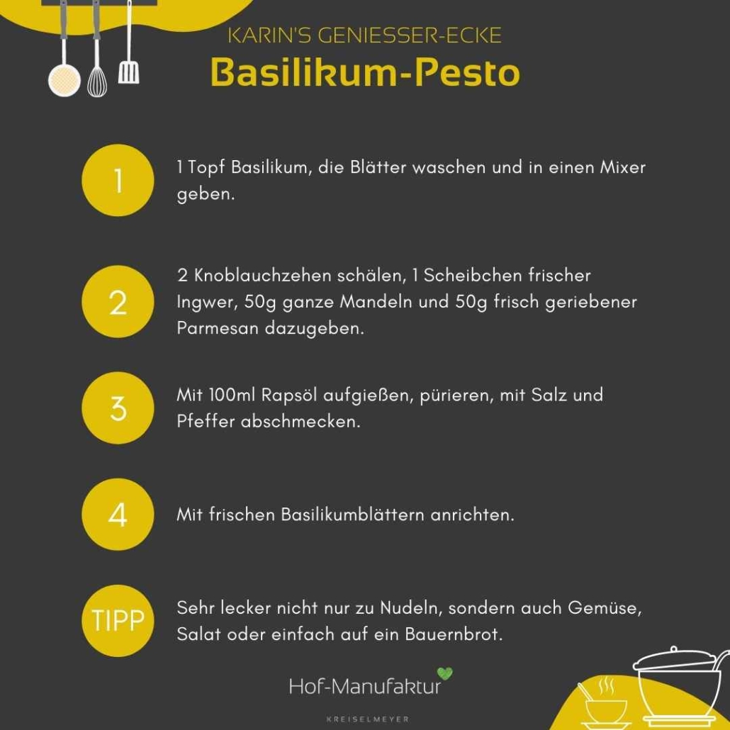 Rezept Basilikum-Pesto Hof-Manufaktur Kreiselmeyer