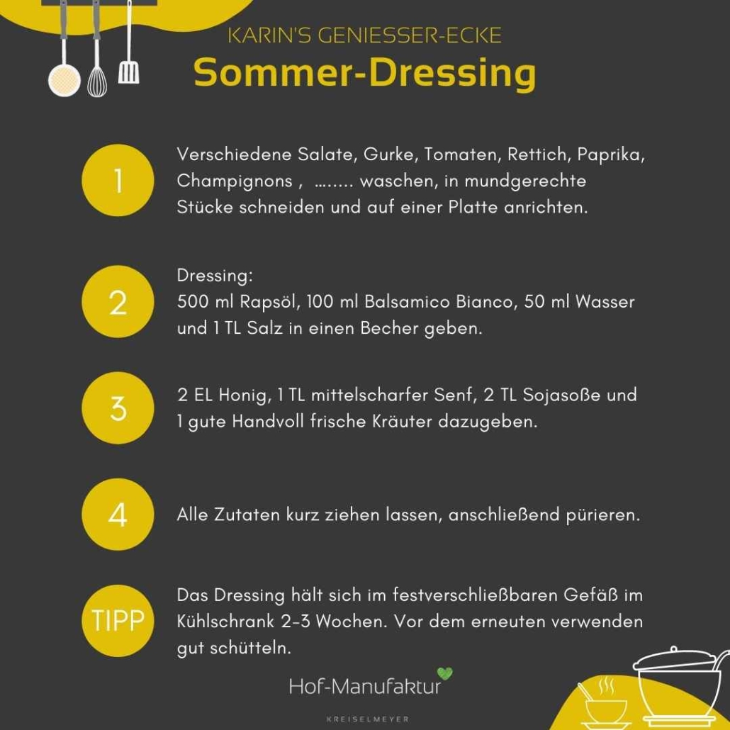 Rezept Sommer-Dressing Rezept Hof-Manufaktur Kreiselmeyer