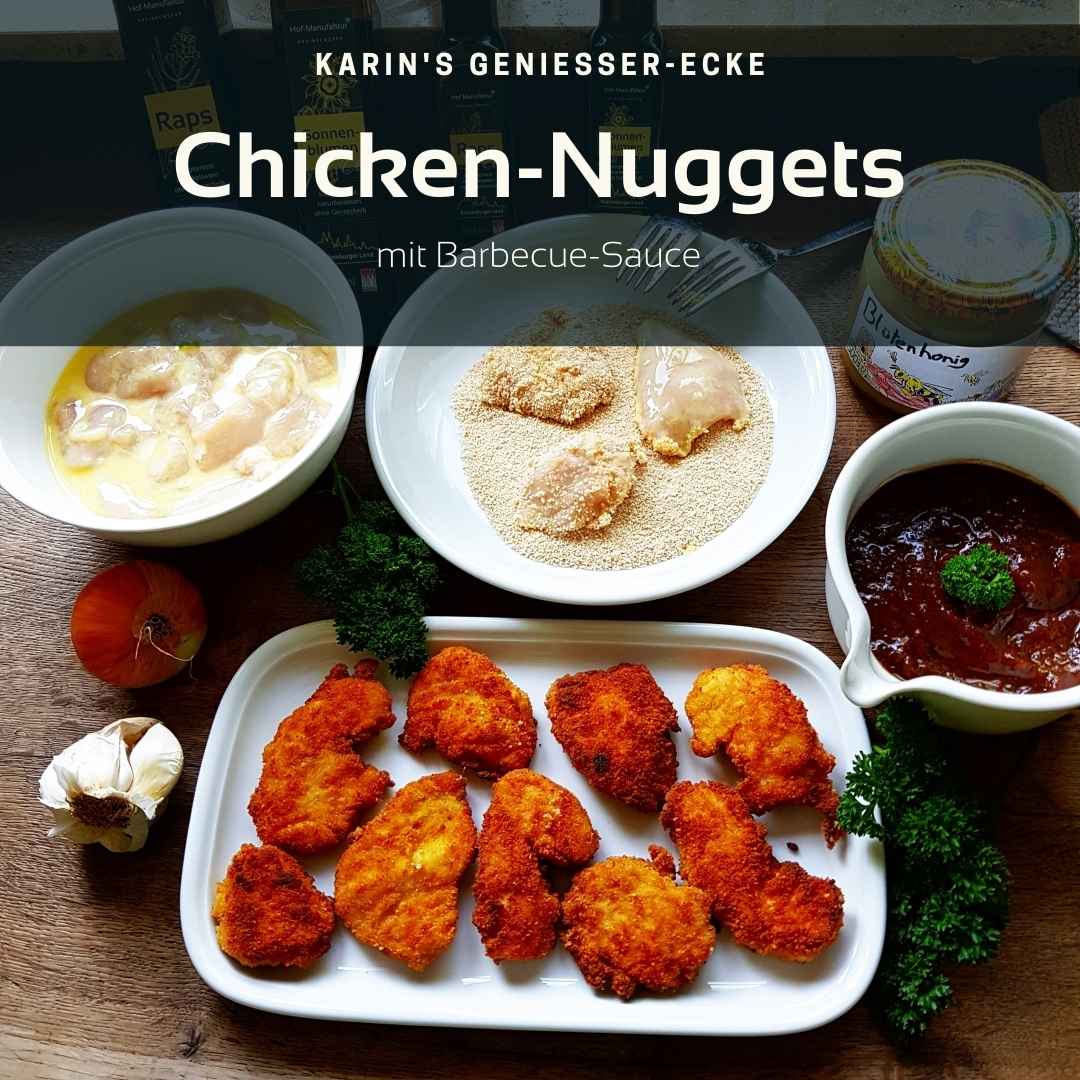 Titelbild Chicken-Nuggets Rezept mit Barbecue Sauce